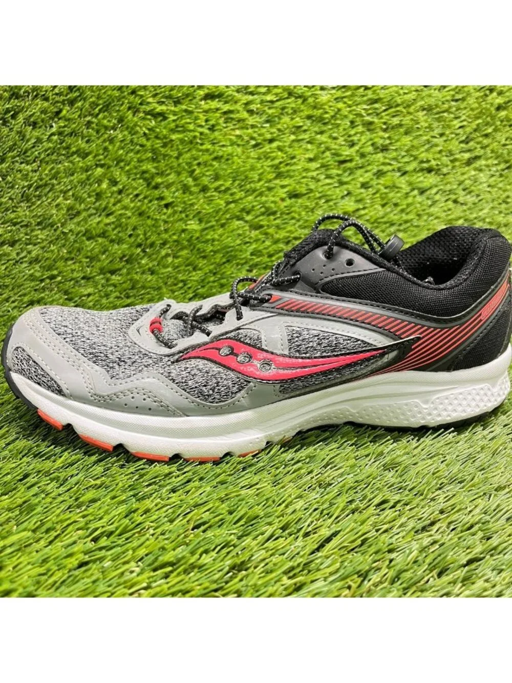 Saucony Grid Cohesion 10 Womens Size 9.5 Gray Black Pink Running Shoes Sneakers